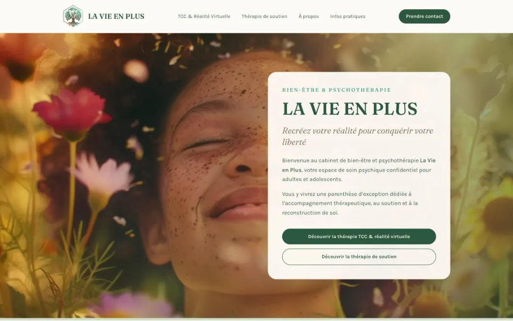 Page d’accueil du site La Vie en Plus